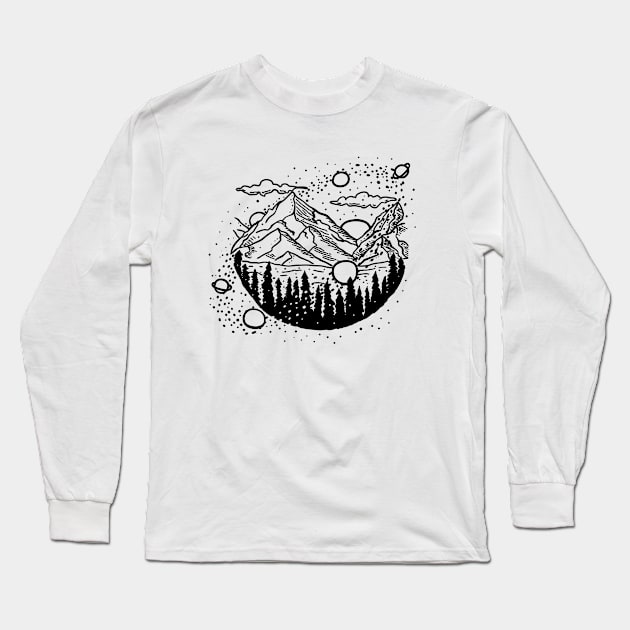 Space abstraction Long Sleeve T-Shirt by Yurapura